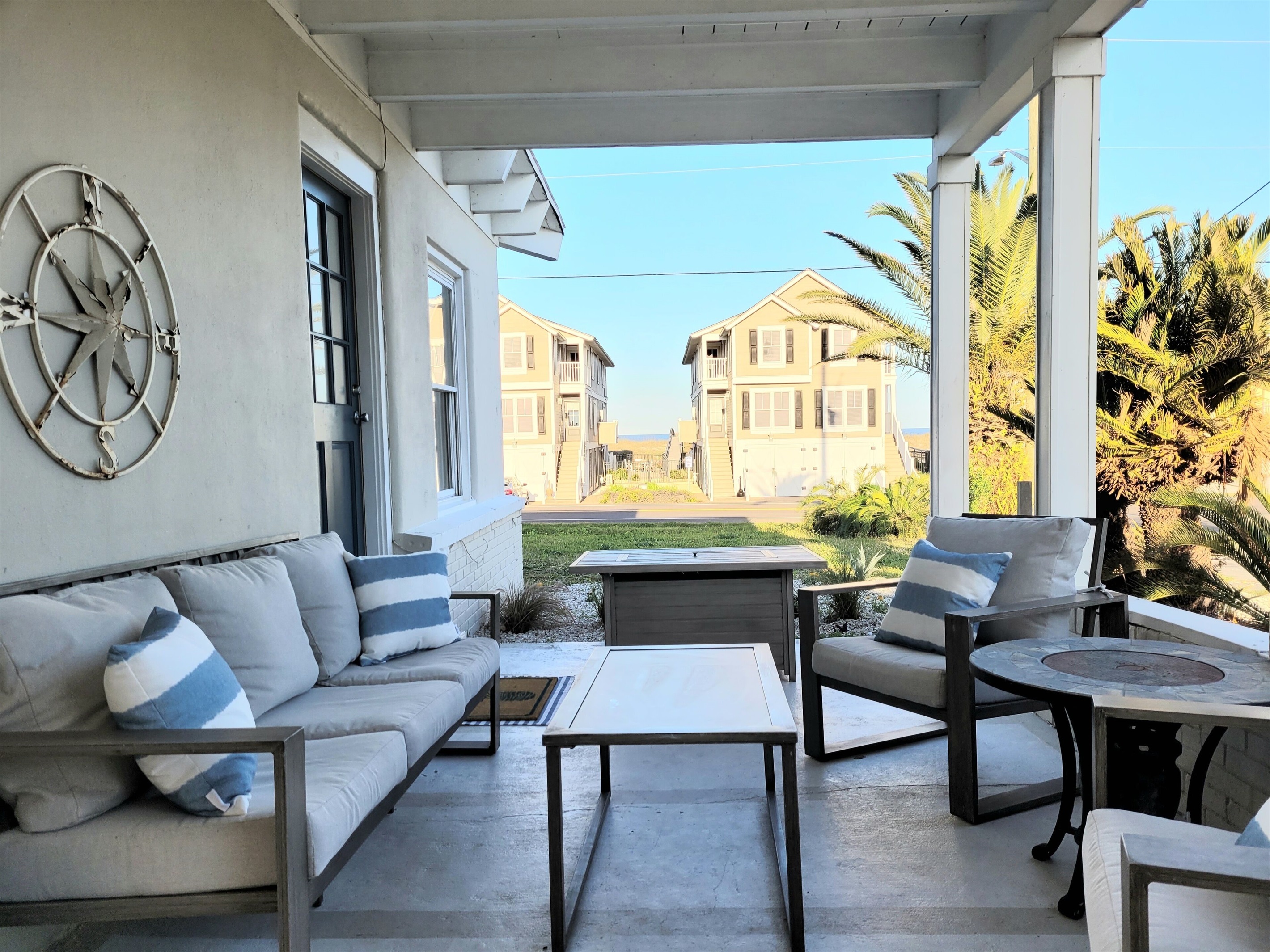 Patio with gas fireplace