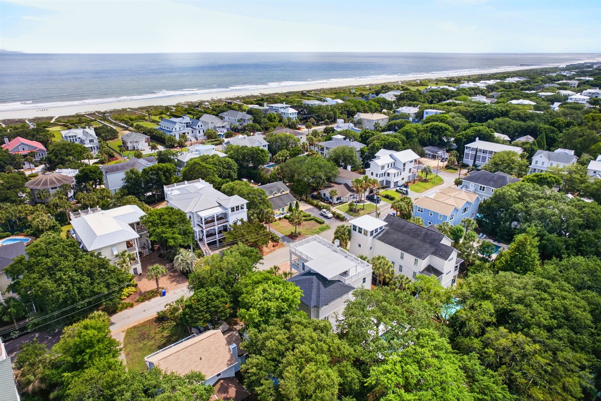 Aerial View | Sun Kissed by the Sea | 3007 Cameron Blvd | Isle of Palms, SC | IOP Escapes