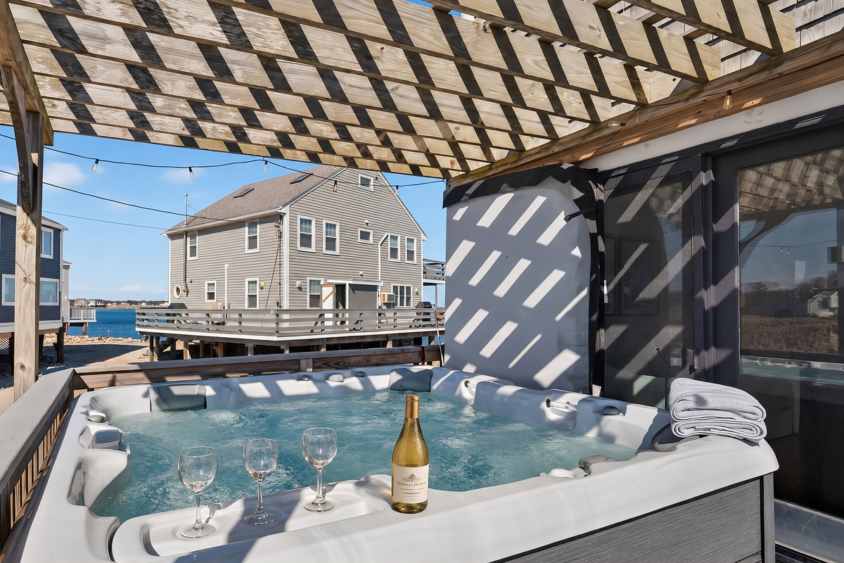 Unwind in the hot tub and enjoy a relaxing escape.