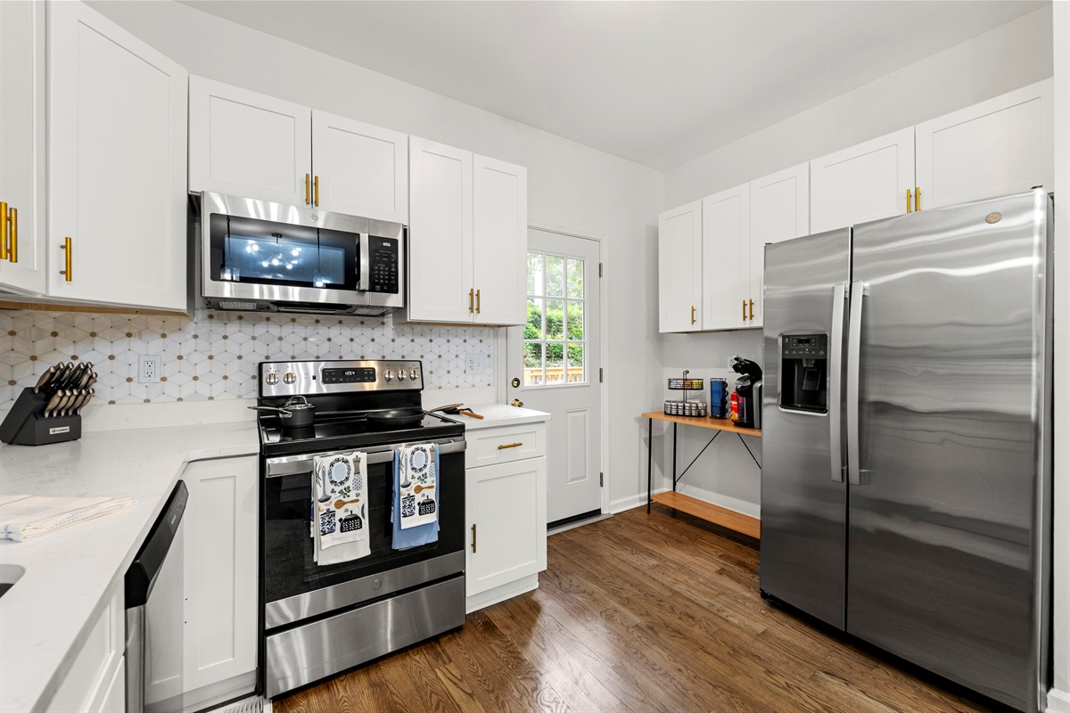 The kitchen is fully stocked with the usual cooking equipment and if their is something else you need all you have to do is ask!