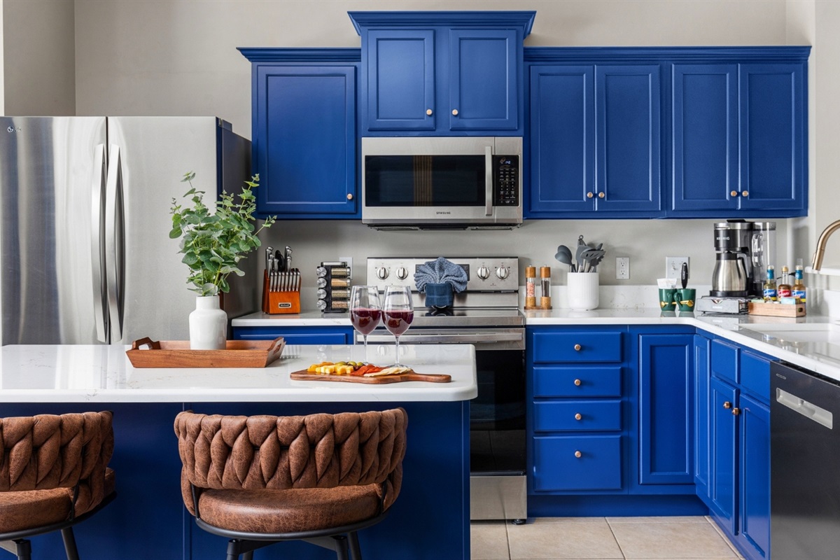 Fully stocked kitchen for all of your Game Day or Graduation celebration needs.