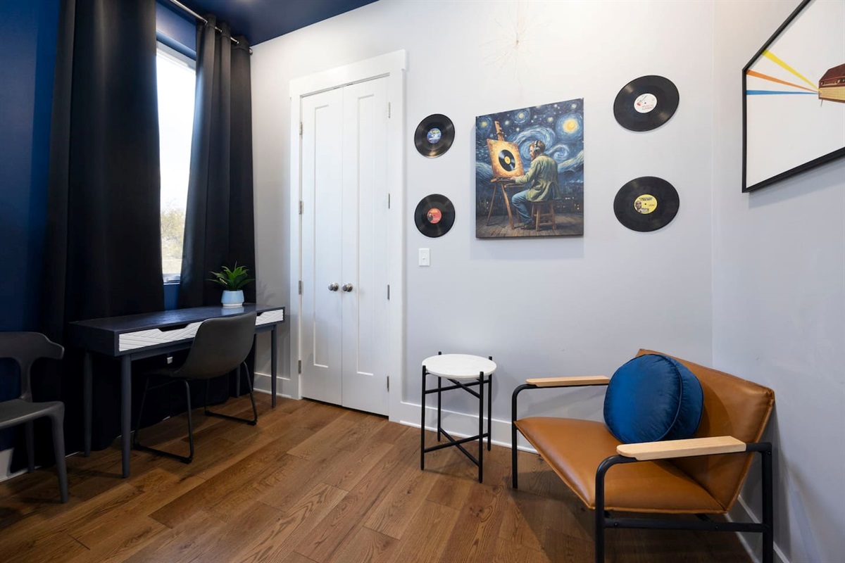 A desk nook in the "Starry Night" room. 