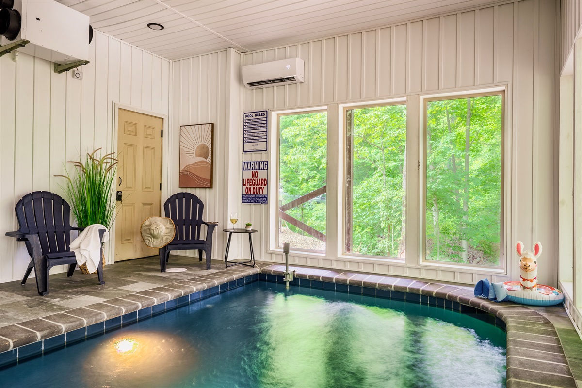Private pool surrounded by lush greenery. Cool off from the day's adventures with a dip in your private pool
