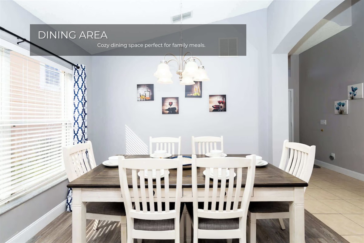 A stylish dining area designed for comfort and connection.