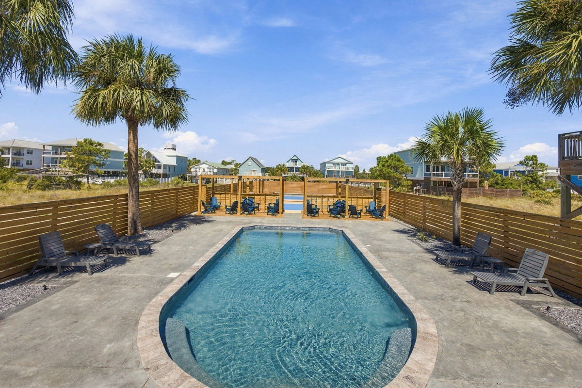 A refreshing centerpiece for leisurely vacation afternoons.