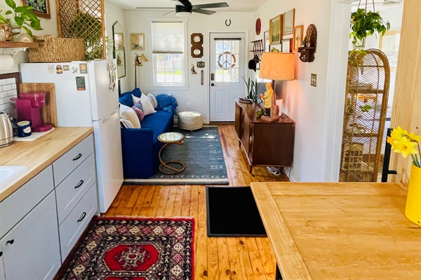 Kitchen looking into the living room.