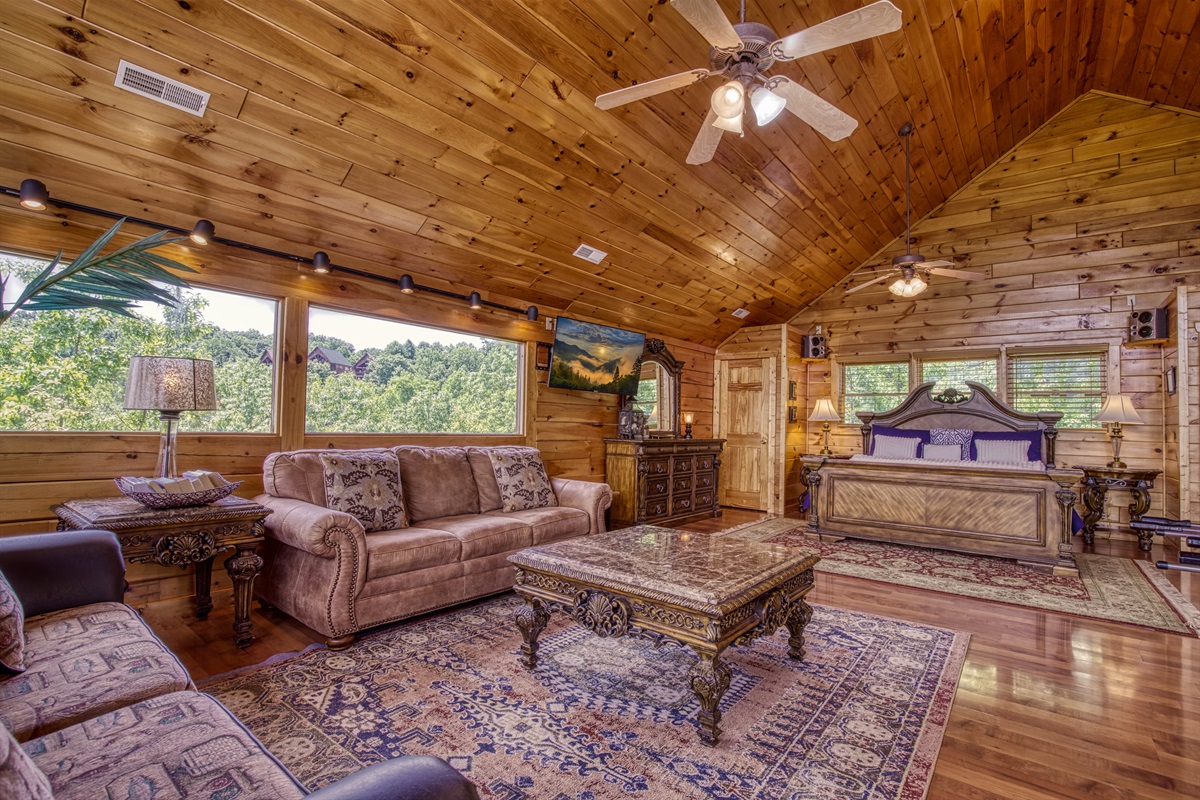 Upper floor seating area