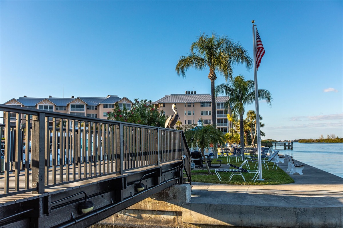 Boardwalk access to breathtaking water views and sunsets.