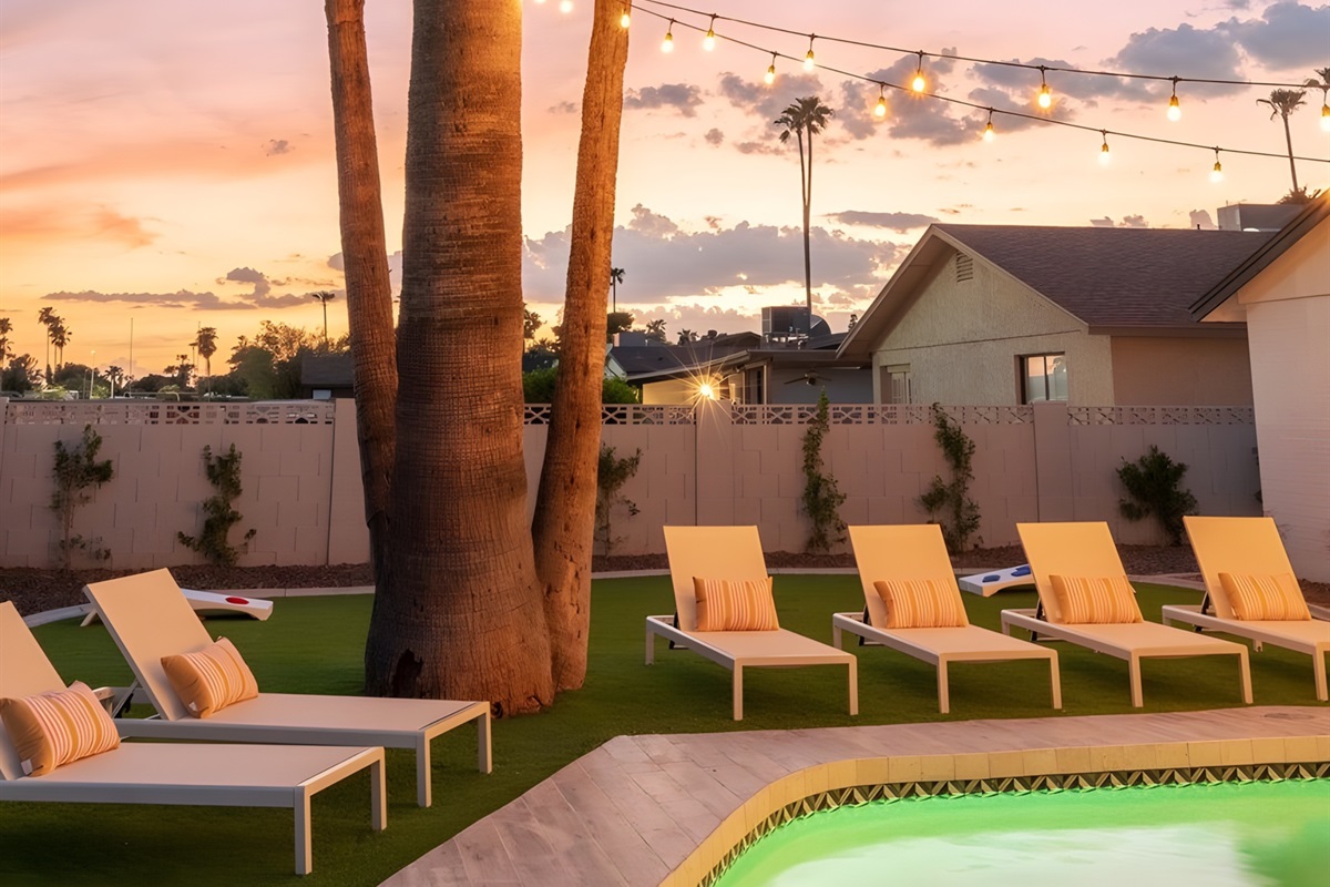 Cozy up on a lounge chair for some stargazing