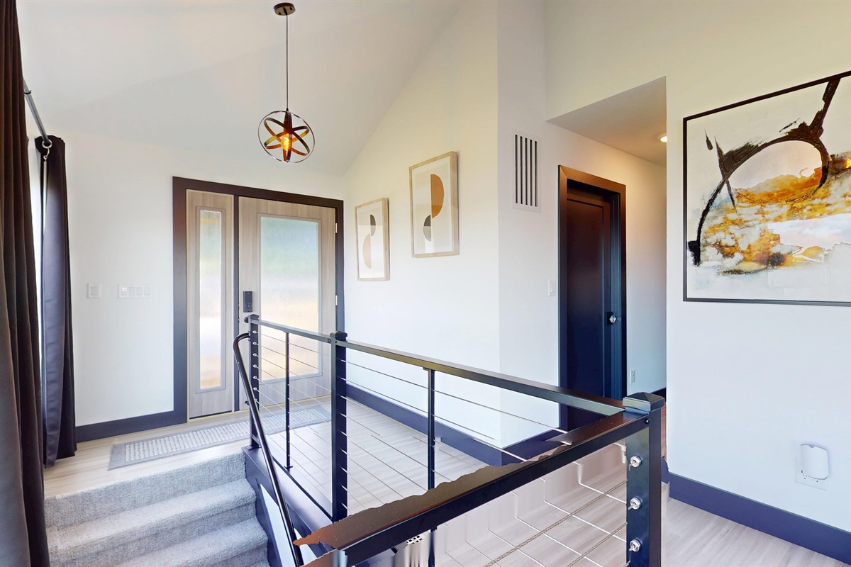 Main entry with 2 Bedrooms and 2 bathrooms and Living Room on the main floor.
