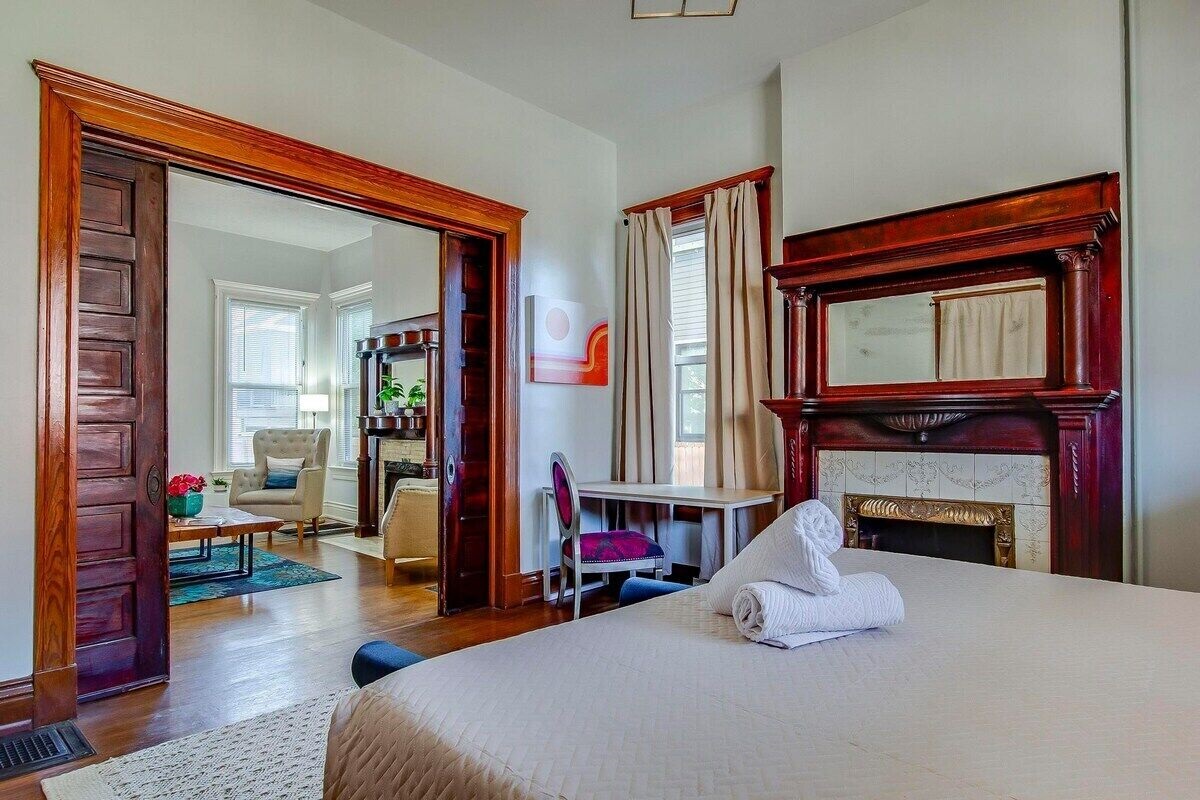 First Floor King Suite. Opens to the living room.