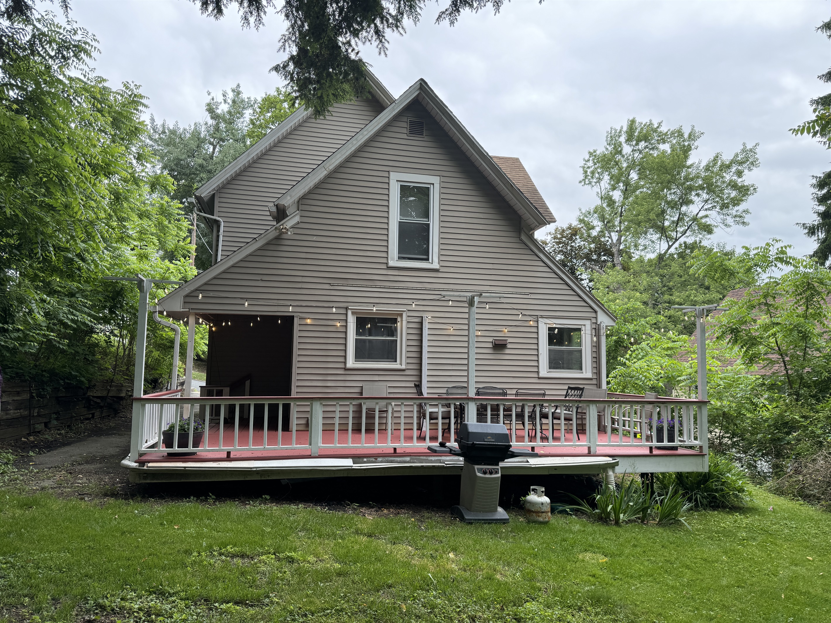 Rear lawn and porch