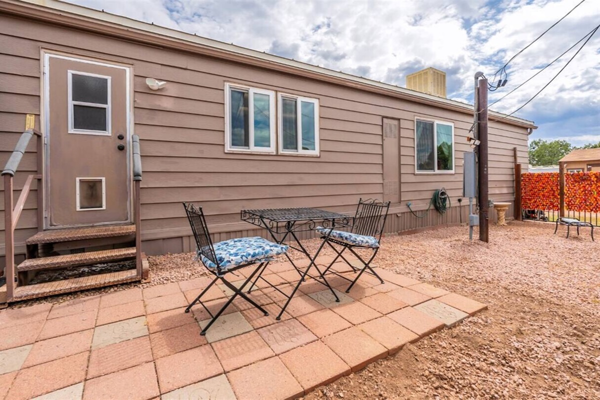 Enjoy al fresco dining on the cozy private patio.