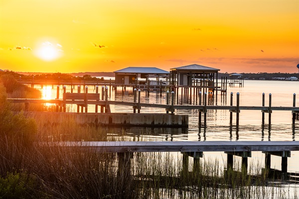 Stunning sunsets off private dock
