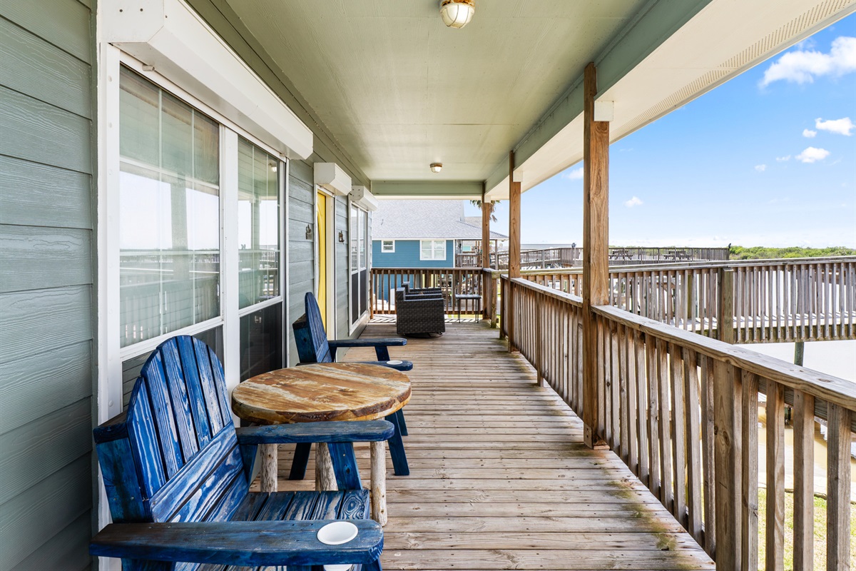 Porch overlooking the Colorado River.