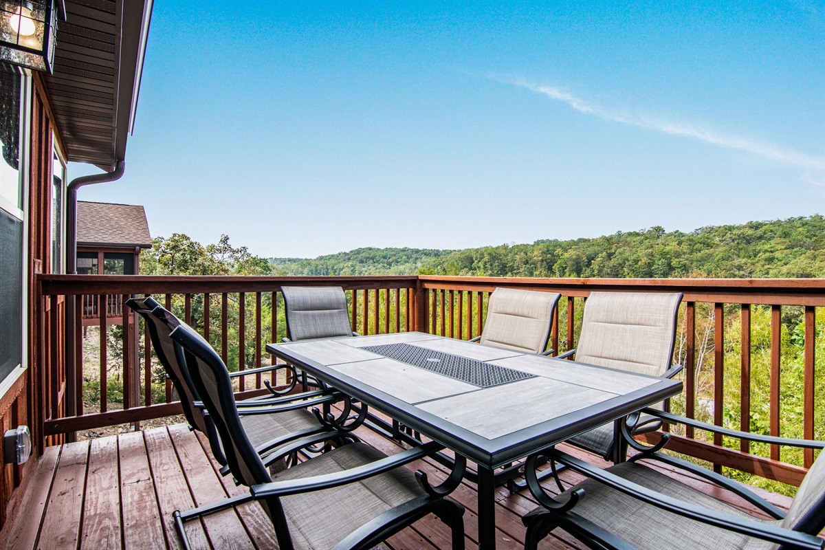 Enjoy the great outdoors with several different seating options!