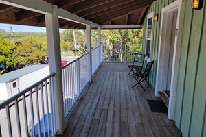 Deck with water in the background
