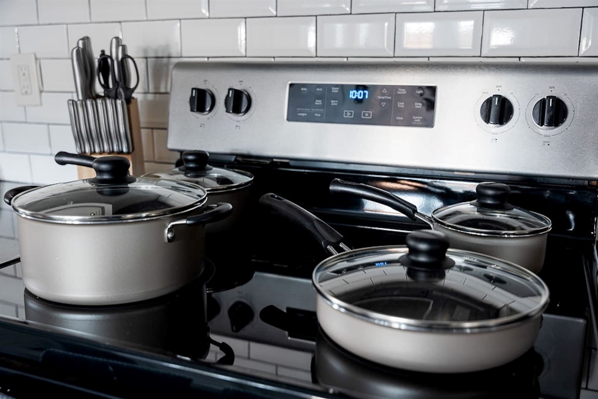 Enjoy the beautiful kitchen, fully-equipped with all your cooking needs such as spices, oil, pots, pans, dishes, silverware, a toaster and more
