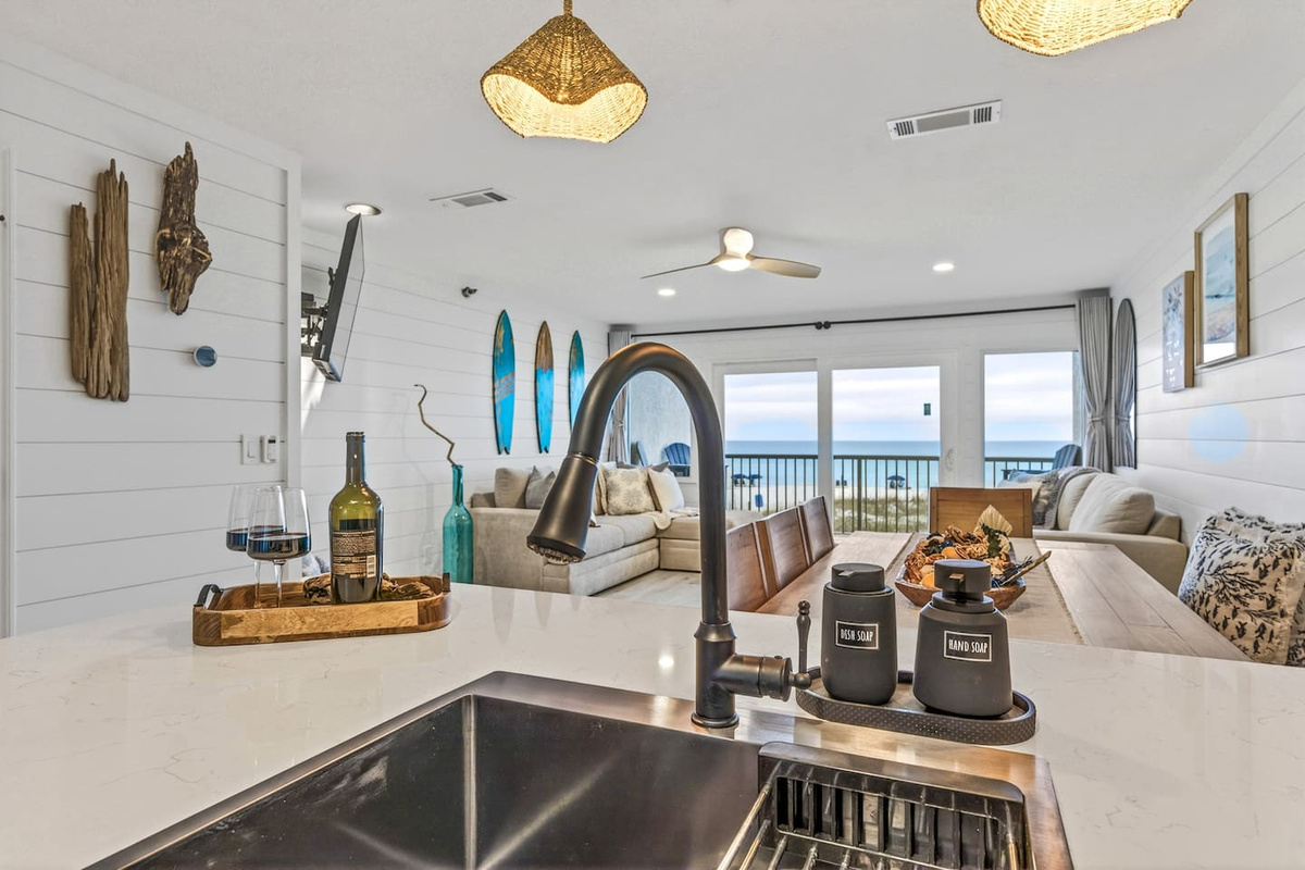 Inviting kitchen area with natural light and open layout