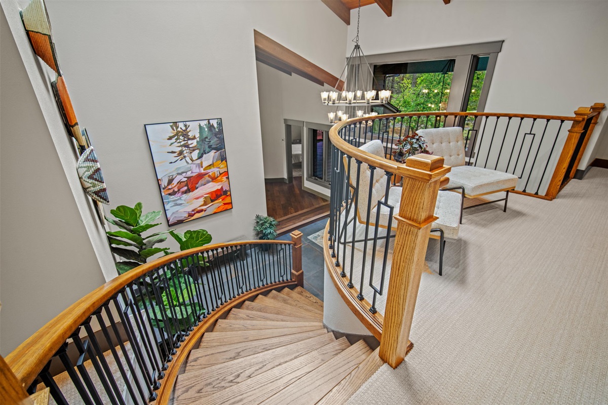 Heading upstairs