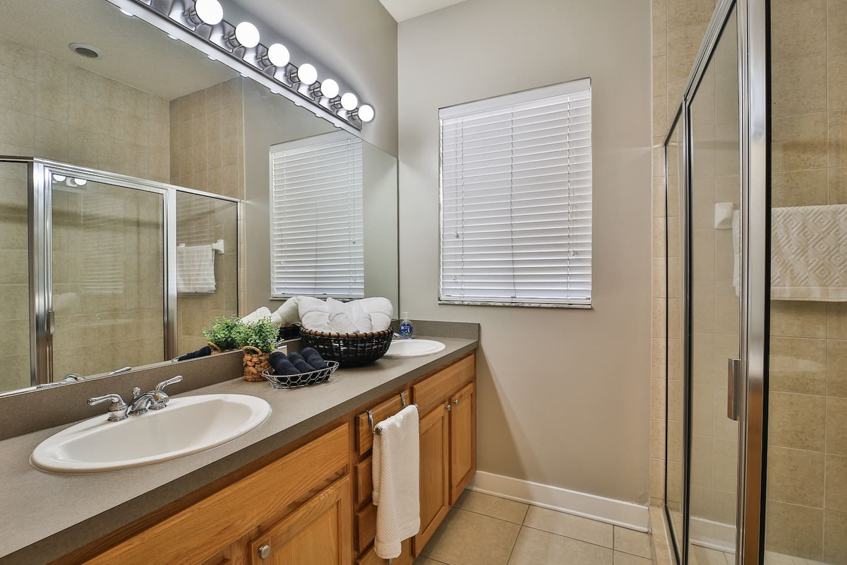 Master bathroom with shower