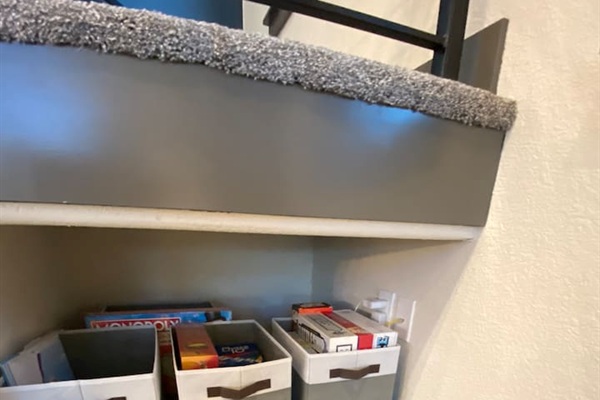 Nook for games in the living room.