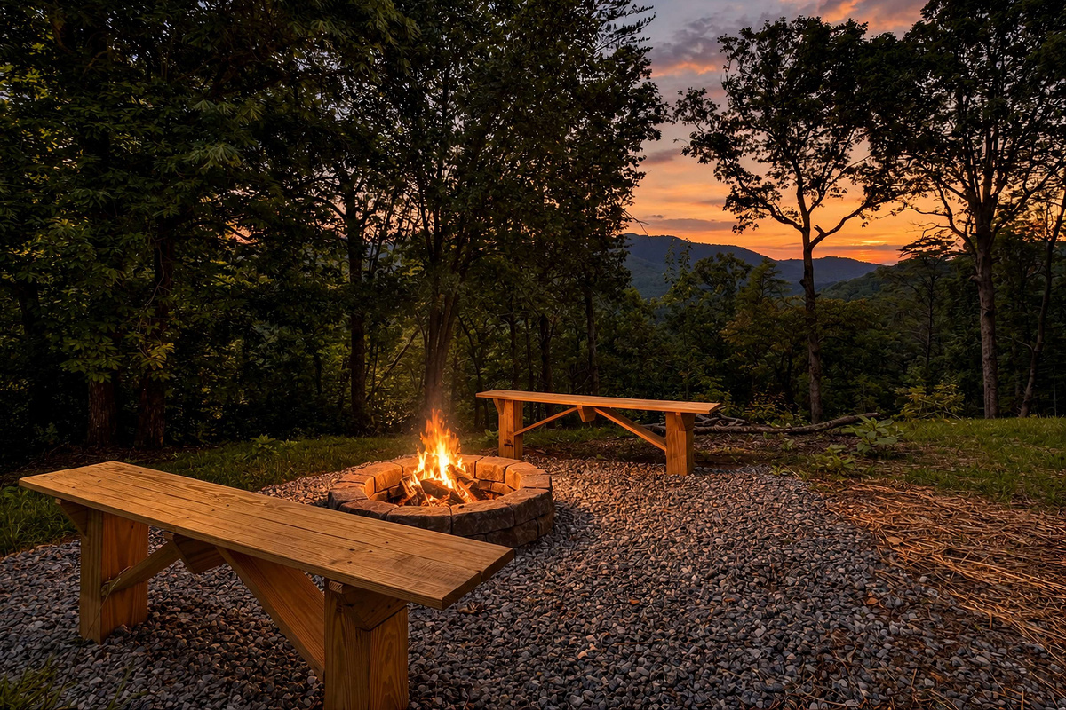 Fire-pit area. Great for roasting S'mores! 