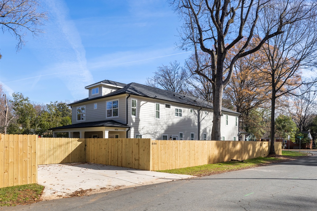The home has parking for two cars in the driveway. Additional street parking is available outside. 