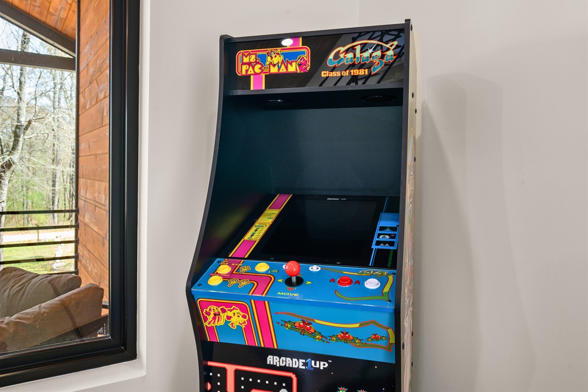 The arcade game adds a fun and nostalgic touch, giving guests of all ages something entertaining to enjoy indoors.