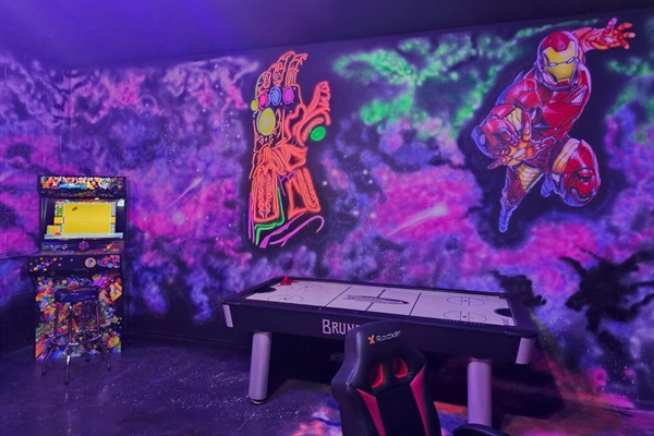 Avengers themed game room fun for everyone