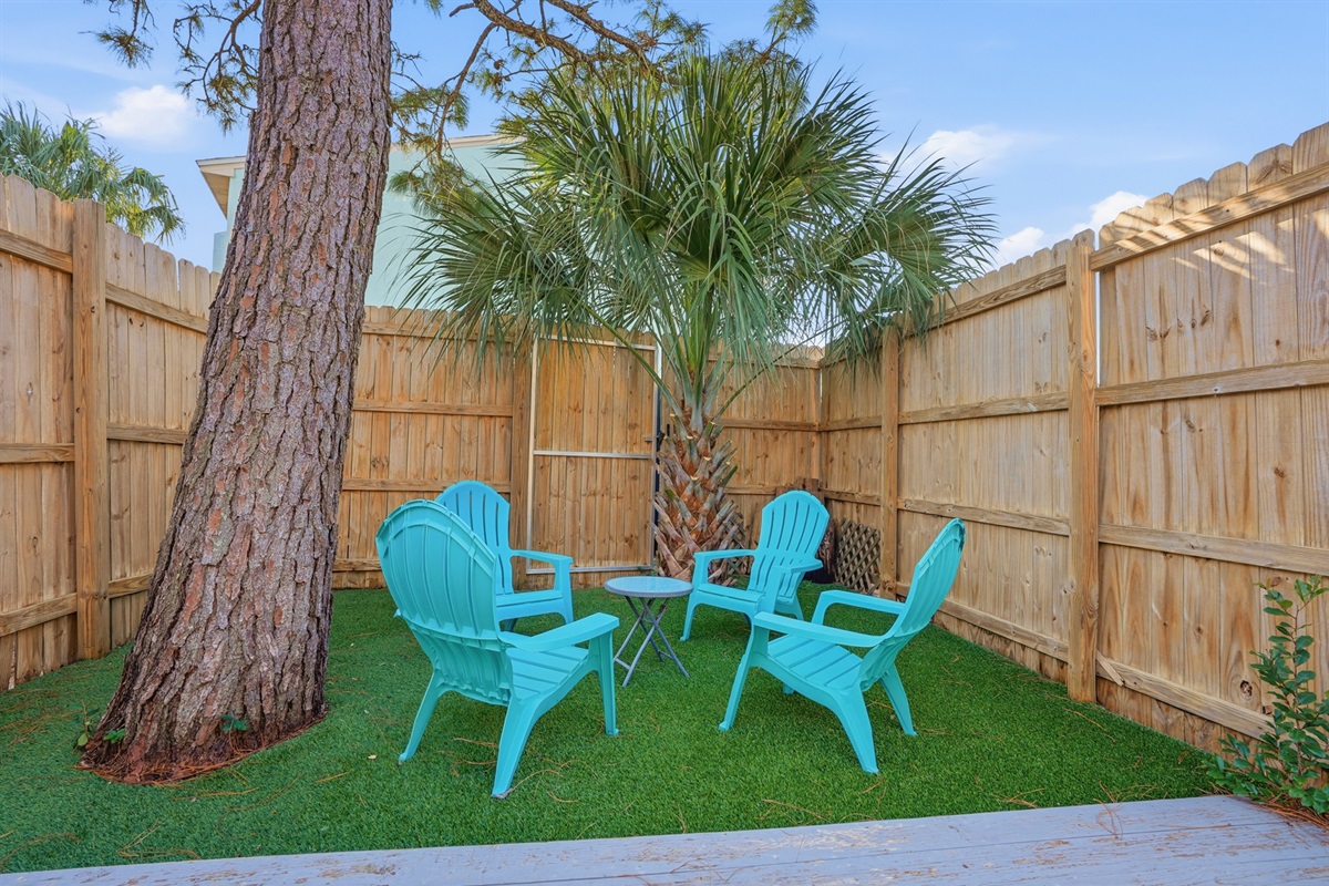 Back Yard with Private Hot Tub and Seating Area
