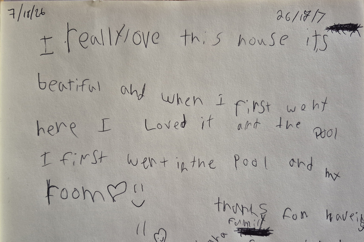 Guest's thoughtful reviews during their stay