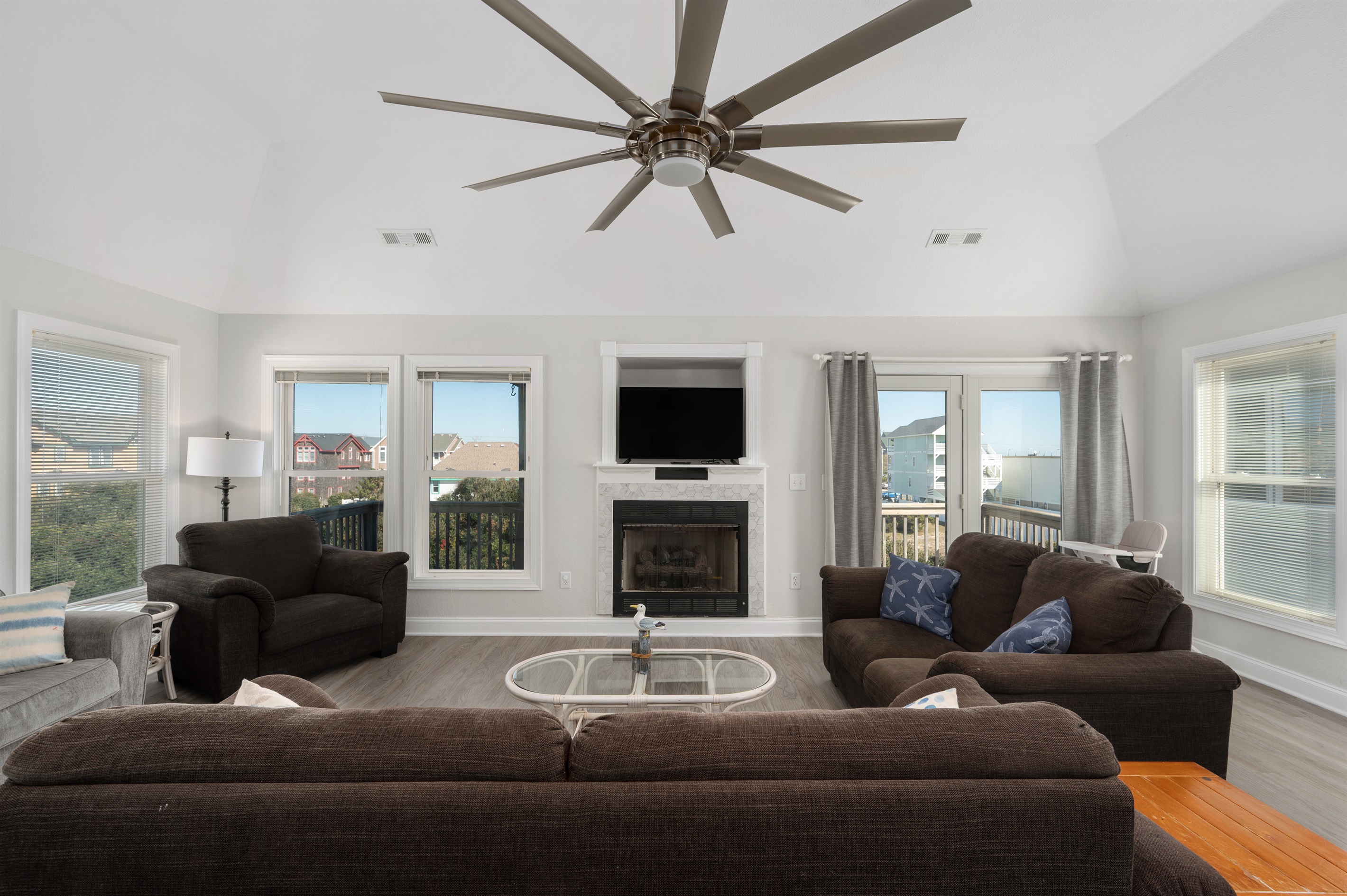 Bright and airy living room with coastal décor.