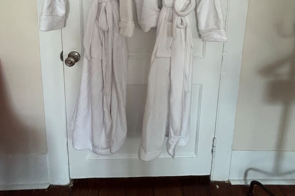 Each bedroom comes with with a set of two snuggly, luxurious robes.