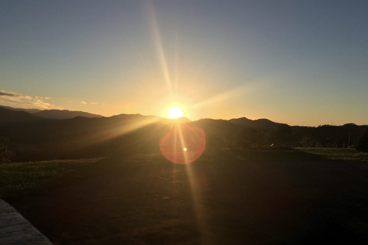 The sunset views from the cabin are spectacular!