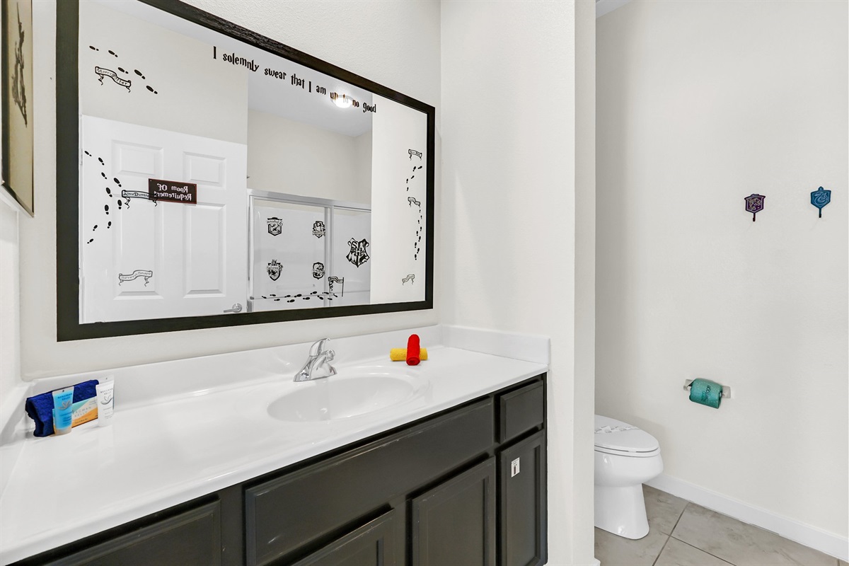 Spacious guest bath