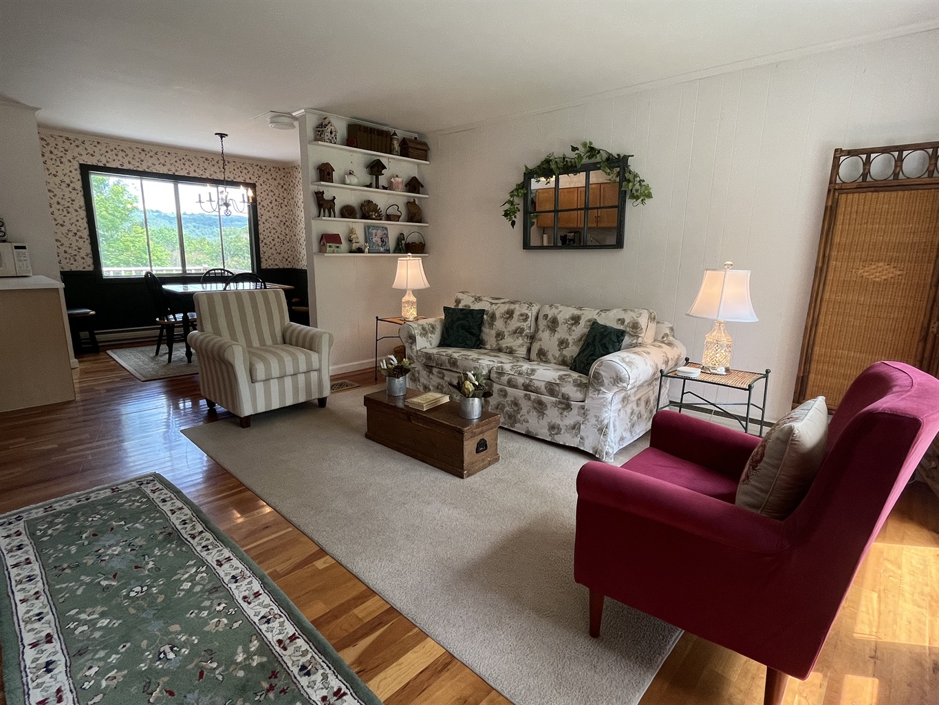 Living room and dining area