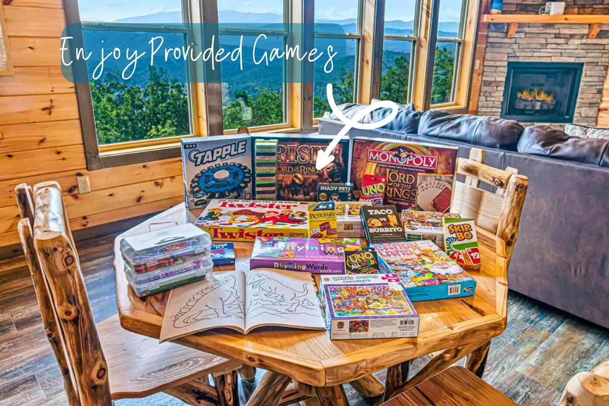 Some Games and Coloring Book Available During Your Stay!