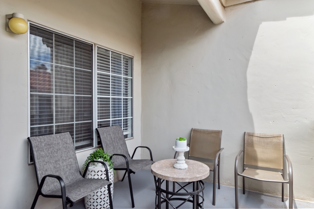 Relax comfortably in our private outdoor seating space surrounded by beautiful views and fresh air.