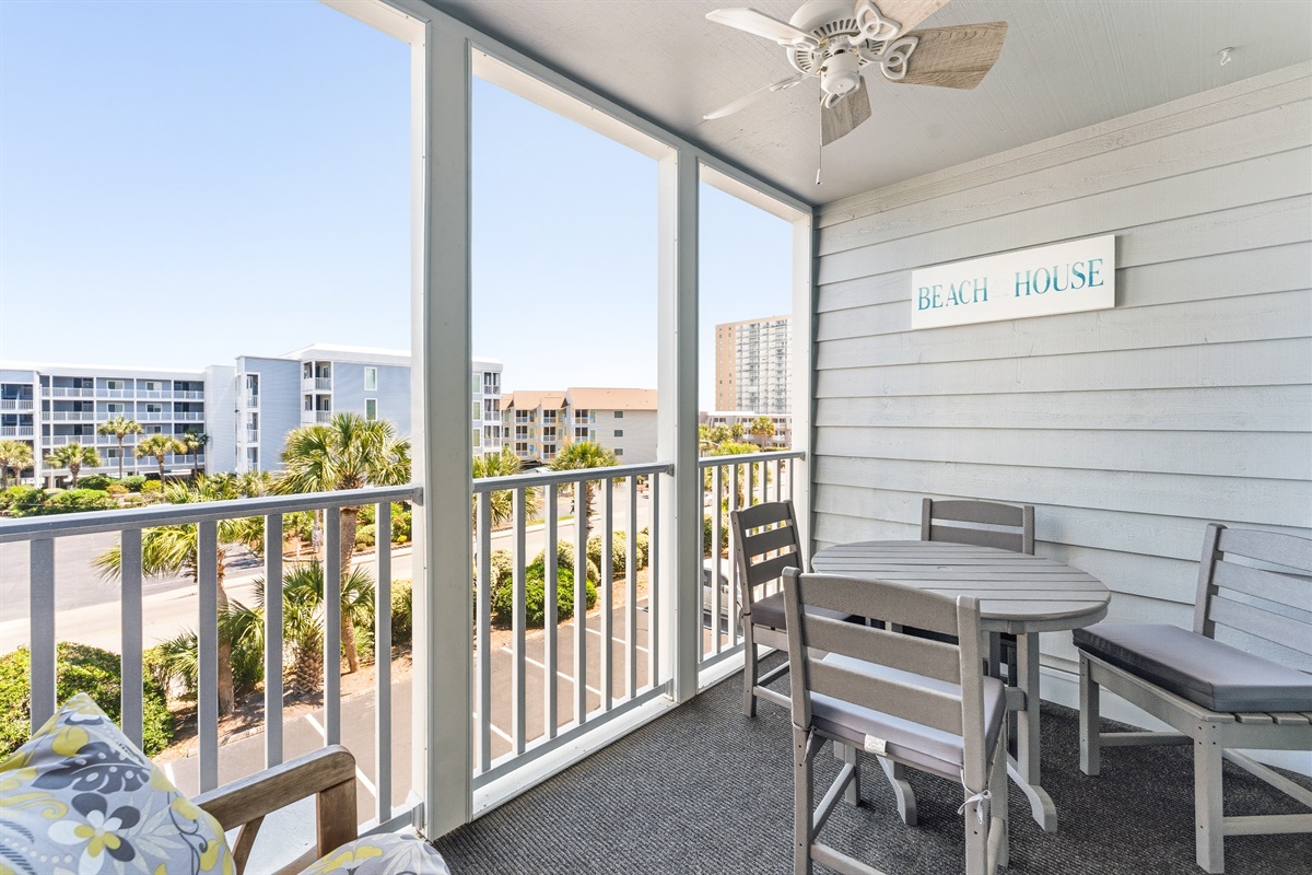 Grab a beverage and sit out and enjoy the quiet and salt air on on balcony