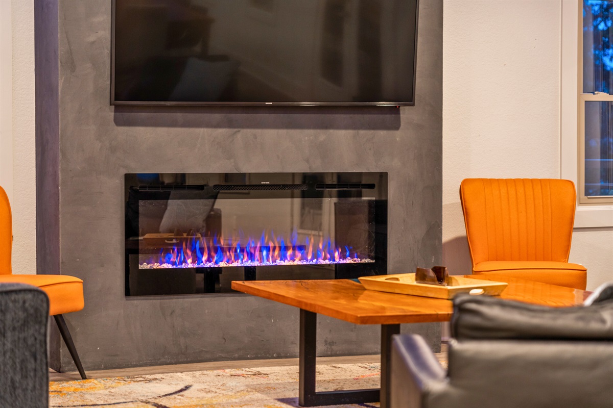 Turn on the Electric Fireplace and Enjoy a Show on the Smart TV