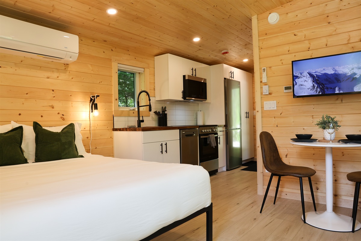 Cozy living, dining, and sleeping space