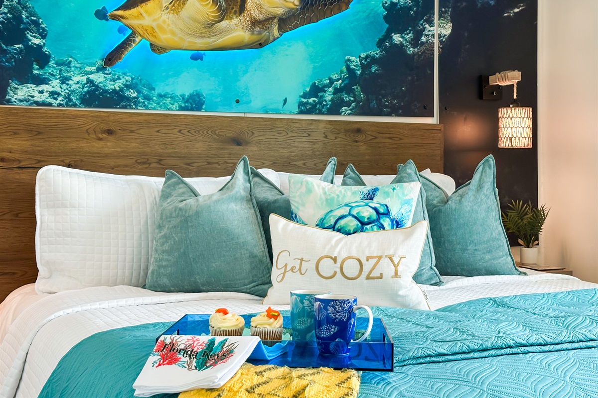 With a custom LED-lit cutout turtle print.