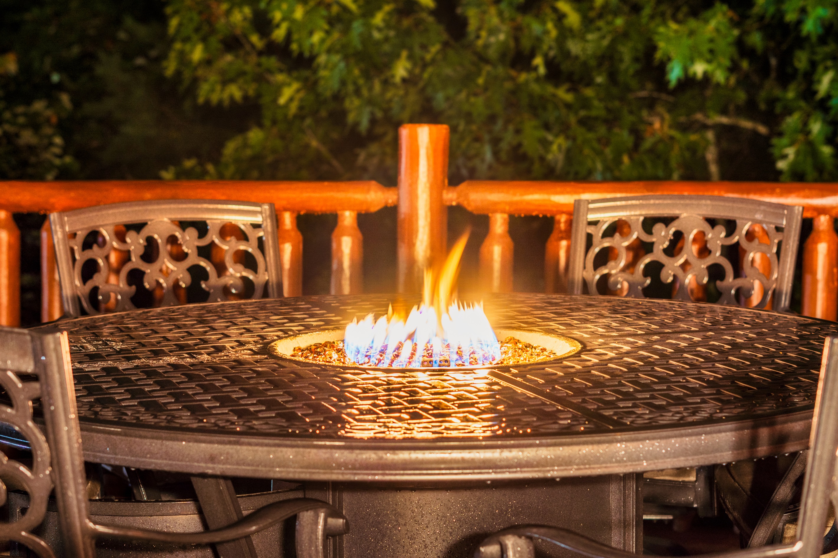 Gas fire-pit table.