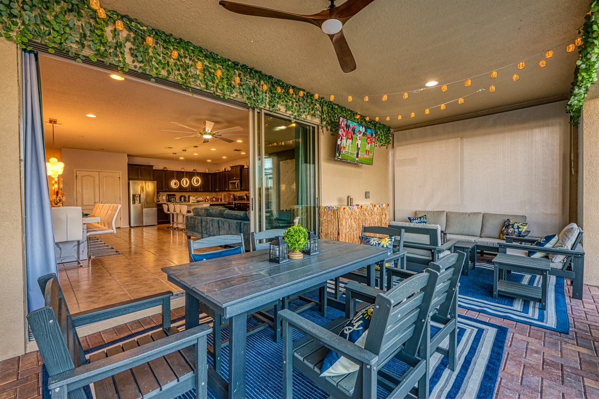 Plenty of seating outside for the entire family