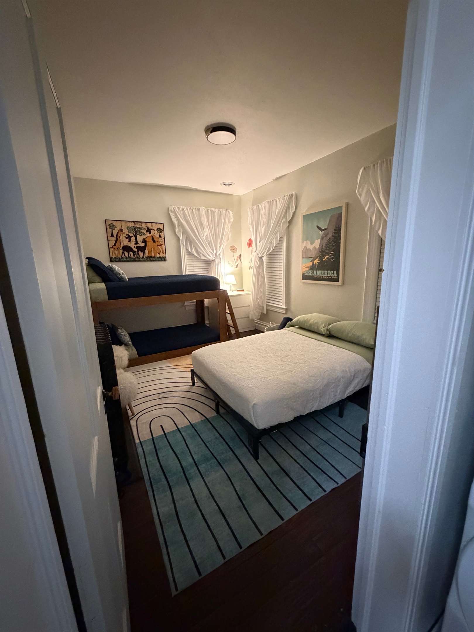 family friendly bedroom  with multiple sleeping options
