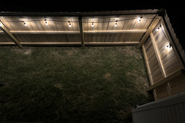back yard  lights automated