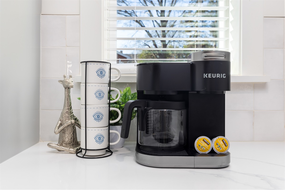 Choose between drip coffee or K-cups for a cup of joe of your preference!
