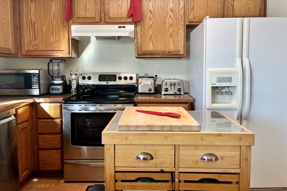 The well-stocked kitchen
