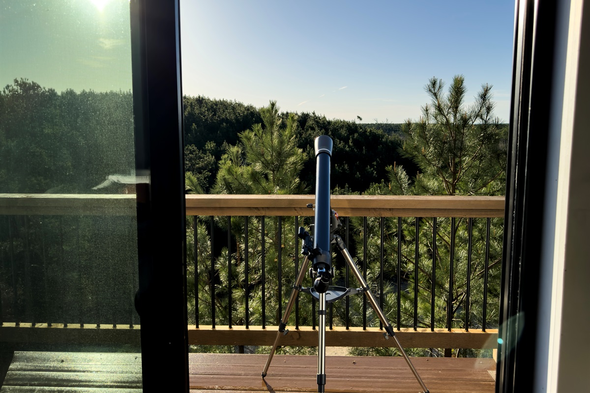 Stargaze in total seclusion and zero light noise; telescope views of endless skies and forest that strech for miles.